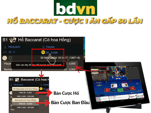 Hổ Baccarat - thể loại cược mới thắng lớn lên đến 50 lần