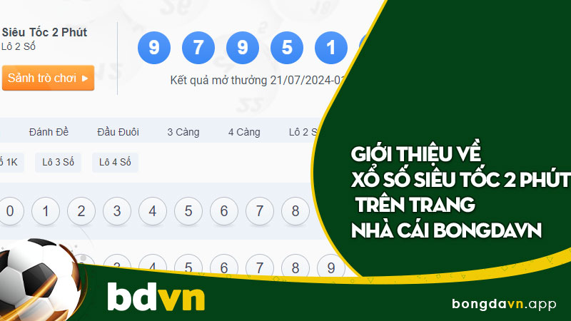 Giới thiệu về Xổ số siêu tốc 2 phút trên trang nhà cái Bongdavn